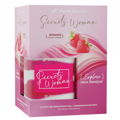Kit Secrets Toy (Gel Beijável Morango + Vibra)
